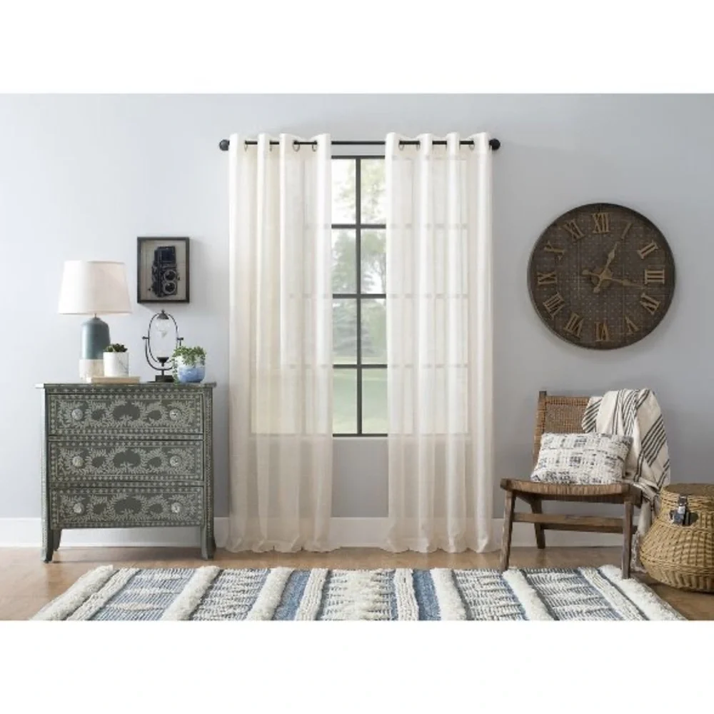 Archaeo Slub Textured Sheer Linen Blend Curtain 2